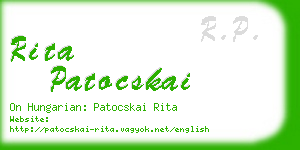 rita patocskai business card